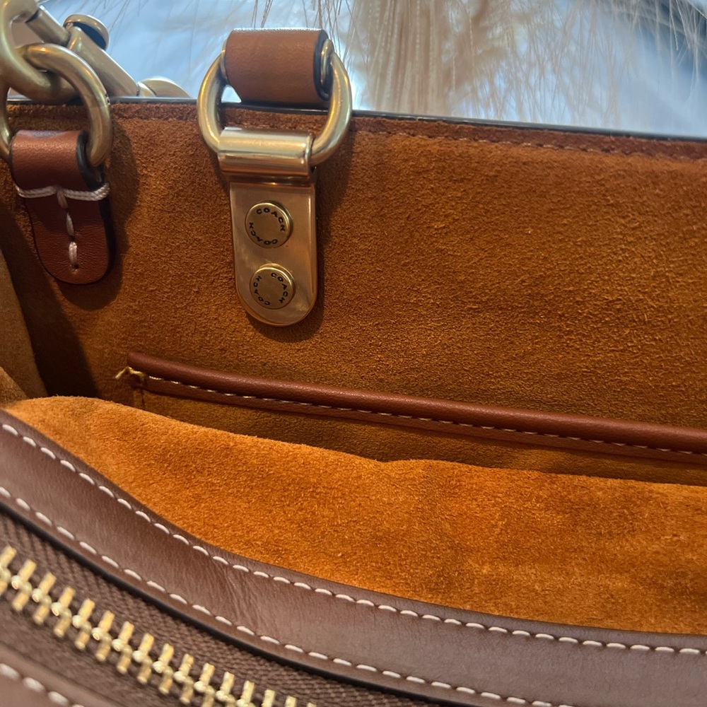 COACH Rogue Bag 25 in Signature Textile Jacquard Brown - Picture 5 of 16